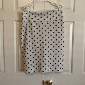 Lularoe Cassie, white with black polka dots